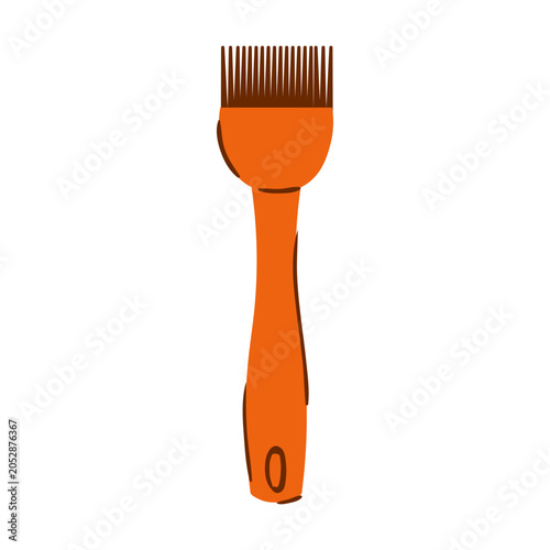 Photography Orange silicone pastry brush vector illustration with dark bristles, isolated on a white
