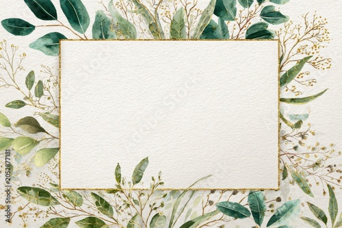 Elegant greenery illustration frame for save the date and invitations