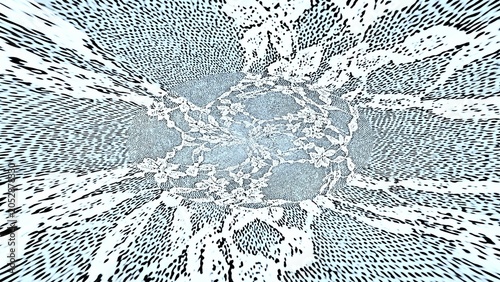 Hypnotic Floral Lace and Dotted Abstract Art Pattern Background