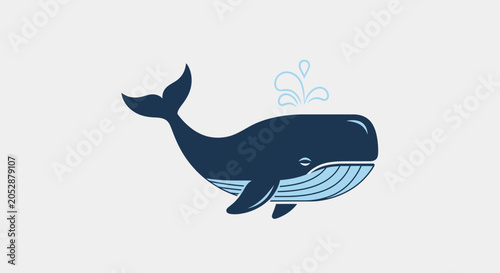 Foto Whale swimming in the ocean water.