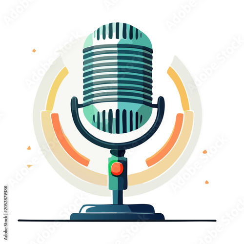 Microphone illustration on transparent background