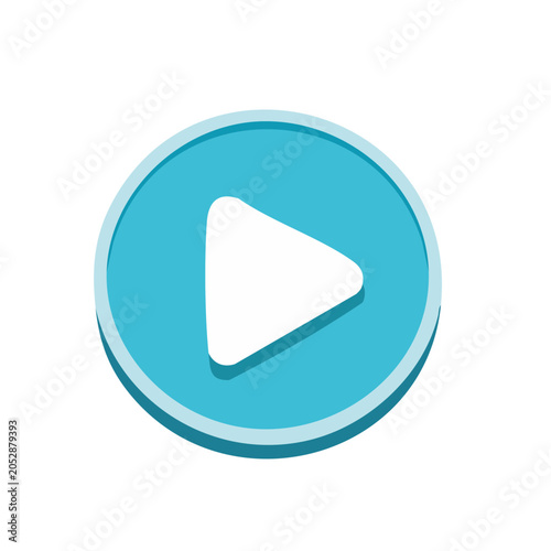 Minimalist blue play button icon