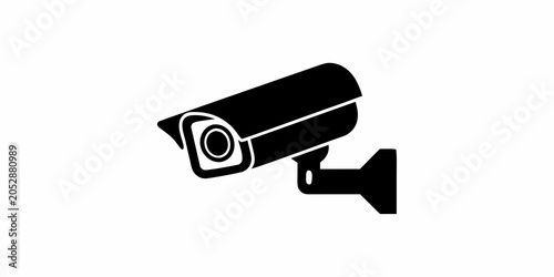 Security camera silhouette icon on a white background