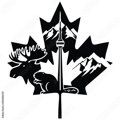 Photography Canadian maple leaf silhouette illustration vector nature wildlife landmarks