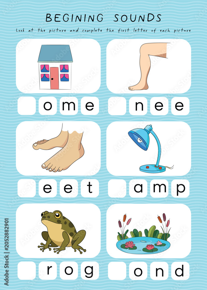 Fototapeta premium First letter of the word worksheets