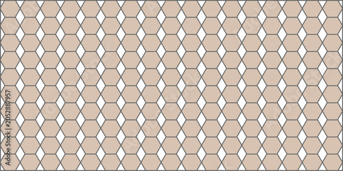 Foto Beige hexagon diamond pattern, tessellation grid wallpaper, seamless geometric b
