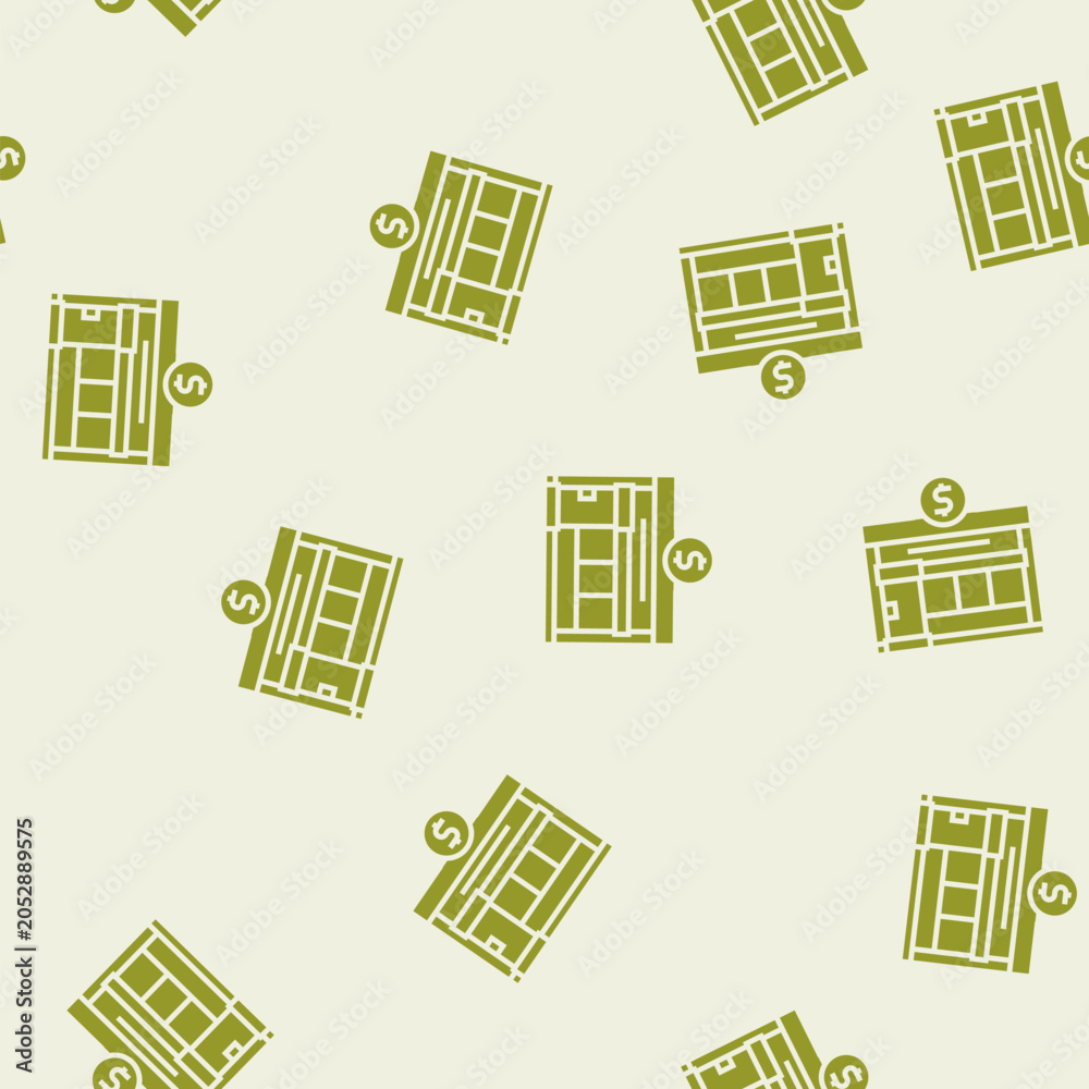 Naklejka premium office bank building vector glyph seamless pattern office bank building sign illustration