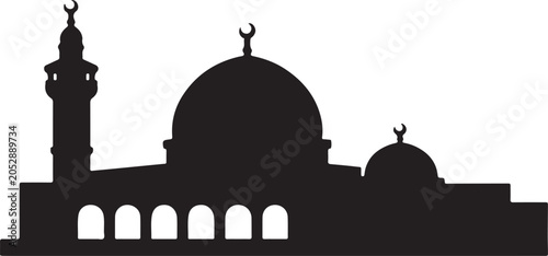 Canvas Print silhouette of mosque in Al-Aqsa Mosque