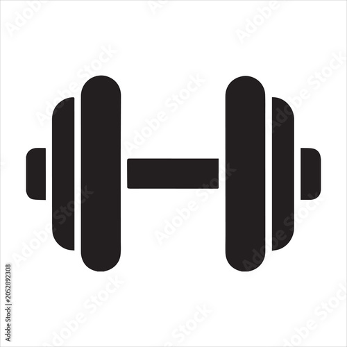  Dumbbell and barbell black silhouette, Dumbbell weight vector, Gym dumbbell icon