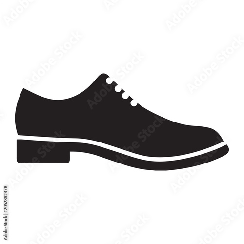 Tableau sur toile Mens shoe icon. Vector illustration, flat design.