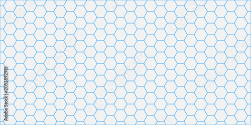 Bild auf Leinwand Light blue hexagon honeycomb tessellation pattern, geometric abstract grid backg