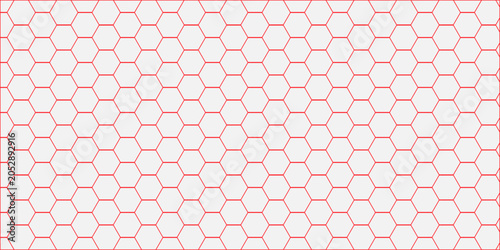 Fotografía Pink hexagon honeycomb tessellation pattern, geometric abstract grid background,
