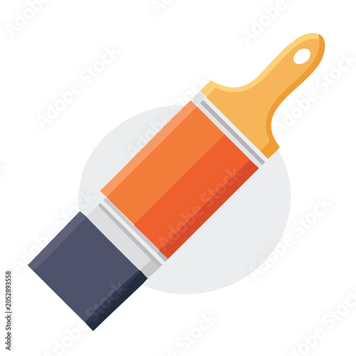Flat design paintbrush icon on transparent background