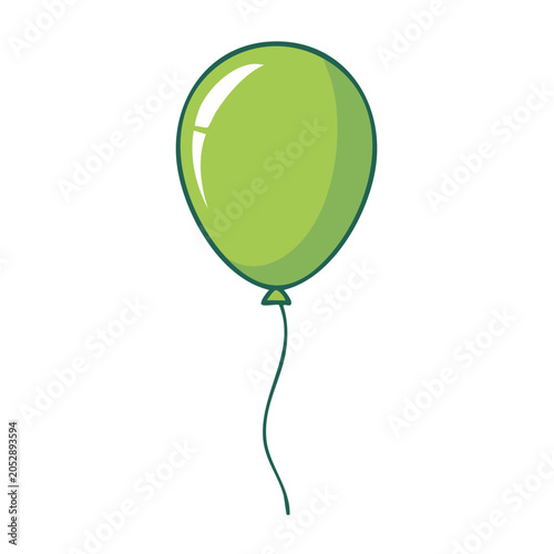 Green balloon illustration with string