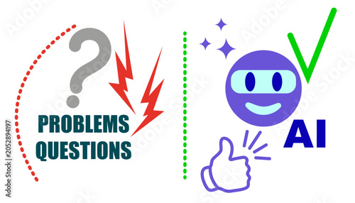 Chat bot robot speech internet. AI service mobile isolated app. Ask question to AI. Artificial intelligence assistance. Digital conversation. Vector