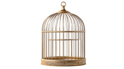 Empty bird cage isolated on a white background