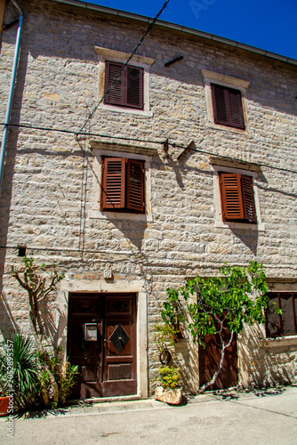 Street with historical architecture in Skradin town in Croatia