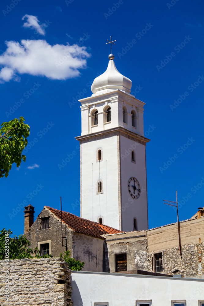 Obraz premium Iconic Skradin Clock Tower dating back to 1872, prominent town landmark