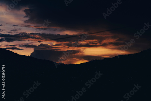 Sunset of the city of Medellin 