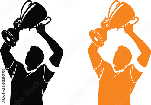 Bild auf Leinwand Trophy winners silhouette graphic