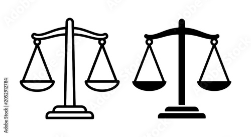 Foto Scales of Justice Vector Icons, Balance Symbol, Law and Order Icons
