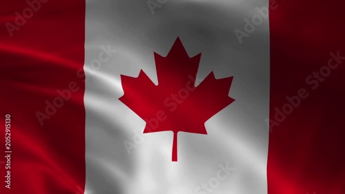 Canada National Flag Waving Background