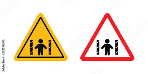 Принти на полотні Risk of crushing warning sign