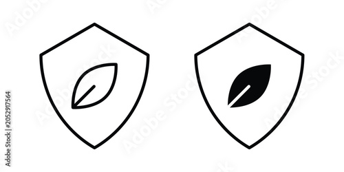 Foto Shield with leafs icon