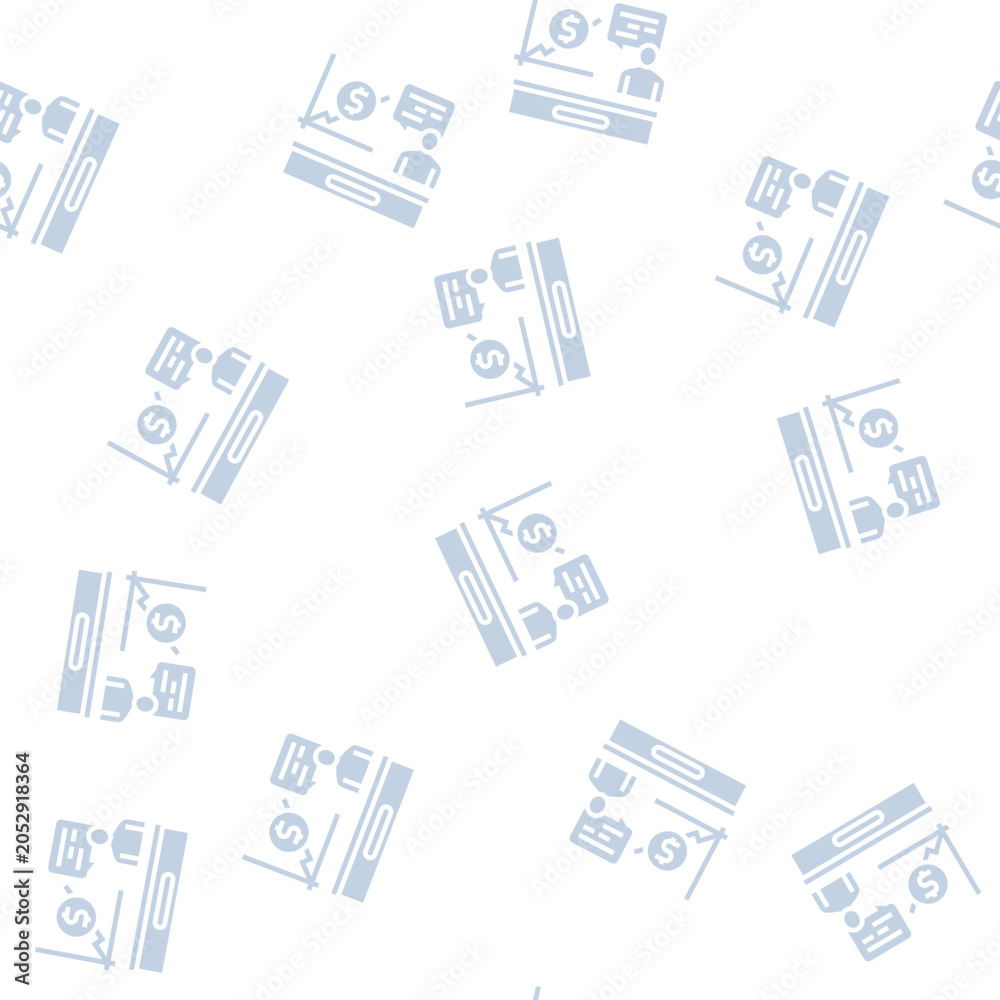 Fototapeta premium financial news vector glyph seamless pattern financial news sign illustration