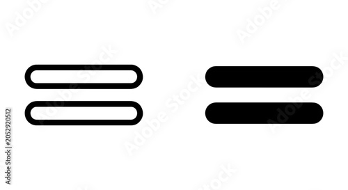 Принти на полотні Equality Symbol Vector Icons, Equal Sign Comparison, Math Concept, Two Horizonta