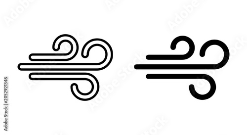 Photos Wind Icon Set, Air Flow Symbols, Weather Element Graphics