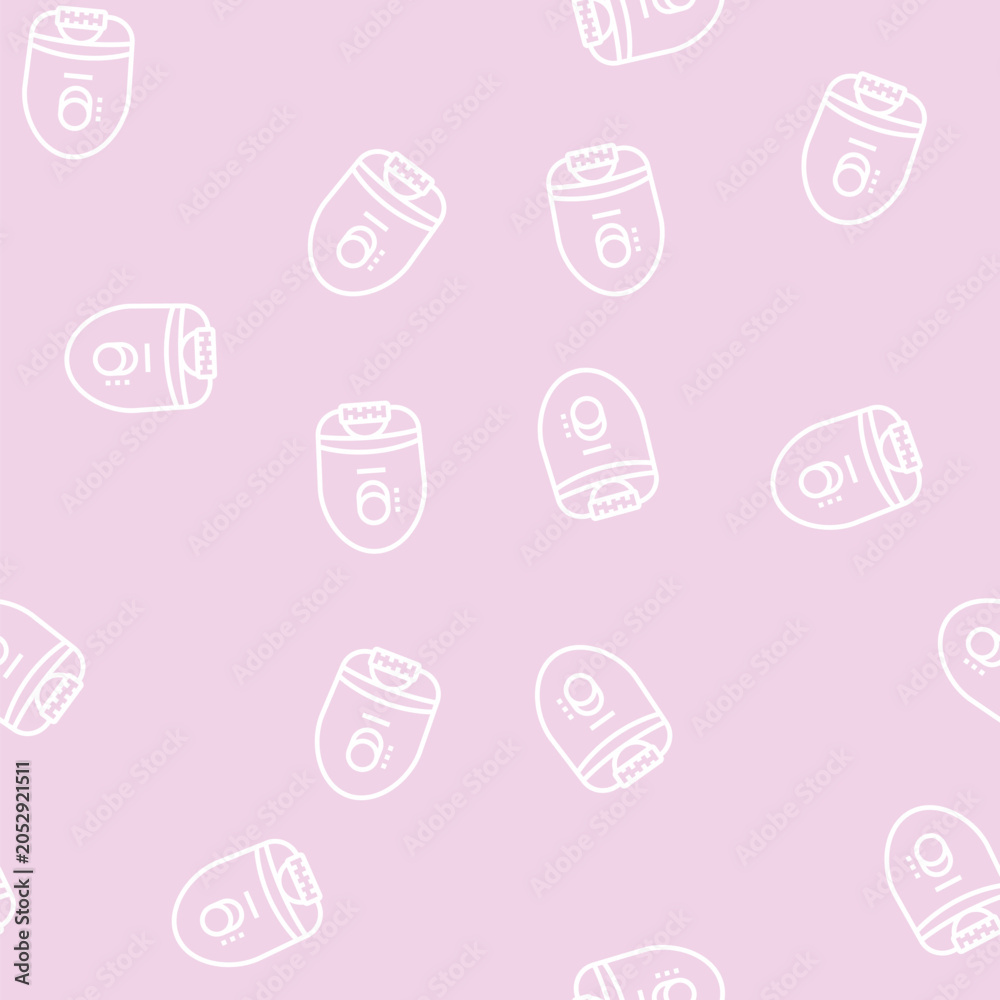 Obraz premium epilator device vector line seamless pattern epilator device sign illustration