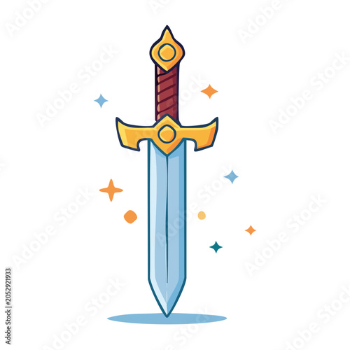 Cartoon sword with magical effects