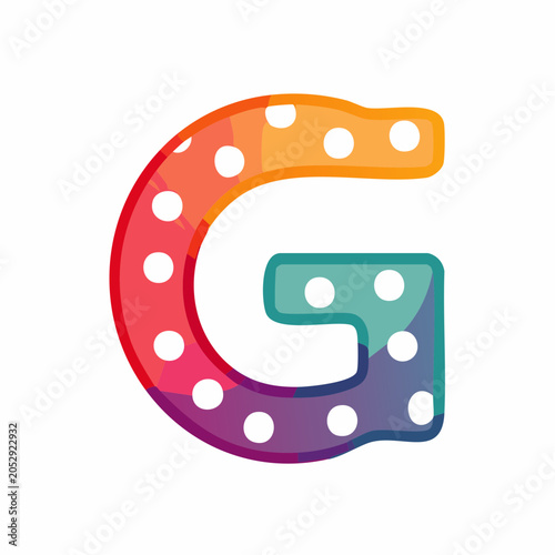 Colorful Letter G with Polka Dots