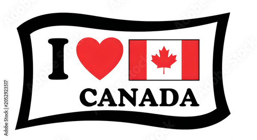 I love canada emblem canadian flag heart design for patriotic merchandise and tourism promotion