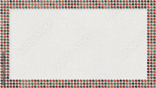 Textured Dot Border, Alternating Autumn Colors, Linen Canvas, 8K Ultra HD Frame Graphic, Digital Acrylic Painting