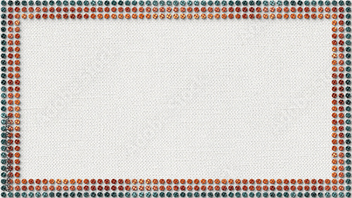 Textured Dot Border, Linear Autumn Colors, Linen Canvas, 8K Ultra HD Frame Graphic, Digital Acrylic Painting