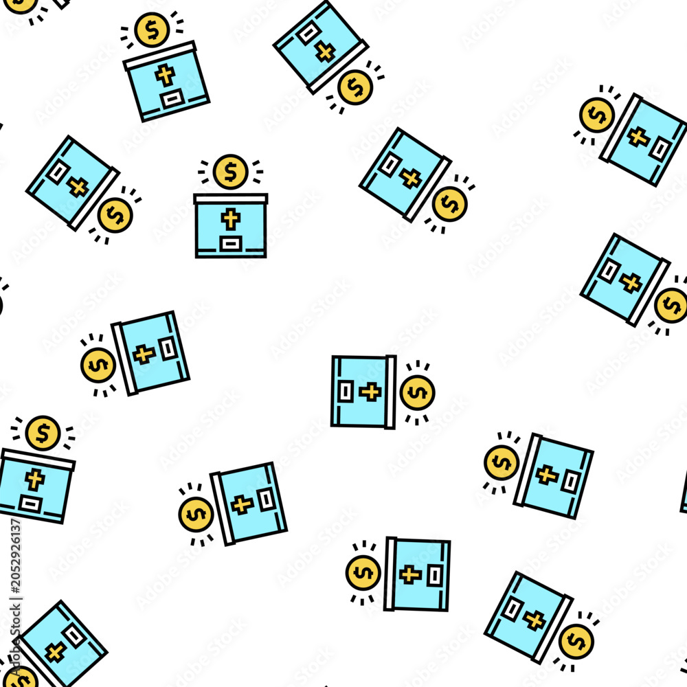 Obraz premium donation christianity vector seamless pattern donation christianity sign illustration