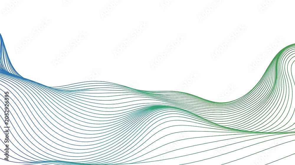 Fototapeta premium Minimalist bar chart with colorful vertical lines and waves