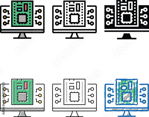 Photos firmware software color icon vector