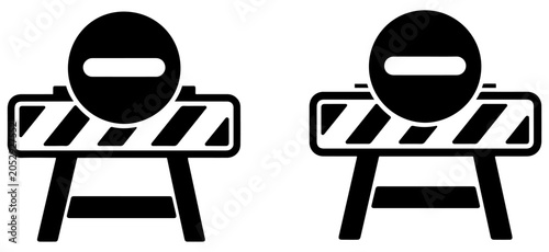 Foto road barrier warning stop icon