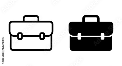Fotografie Briefcase icon set, professional business bag vector, office portfolio symbol
