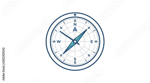 Fotografie Classic navigational compass showing direction and cardinal points