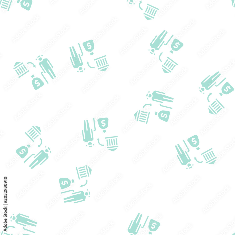 Fototapeta premium pension benefits vector glyph seamless pattern pension benefits sign illustration