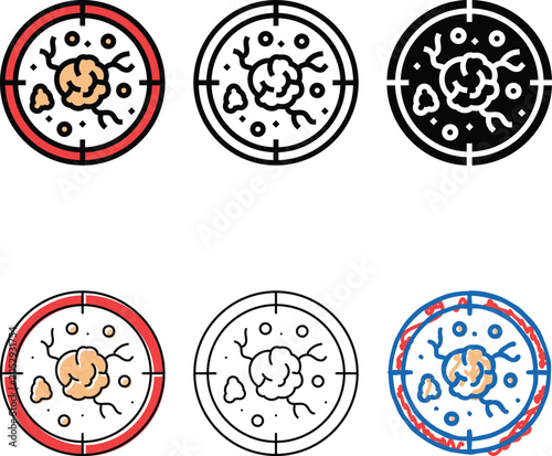 Vászonkép targeted therapy cancer treatment color icon vector
