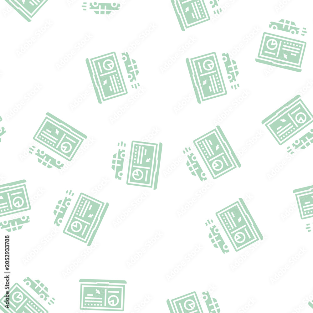 Fototapeta premium car test computer program vector glyph seamless pattern car test computer program sign illustration