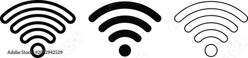 Canvas Print Wireless wifi signal icon set vector art illustration