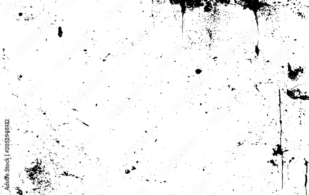 Naklejka premium Rough, scratch, splatter grunge pattern design brush strokes. Overlay texture. Faded black-white dyed paper texture. Sketch grunge design. Use for poster, cover, banner, mock-up, stickers layout.