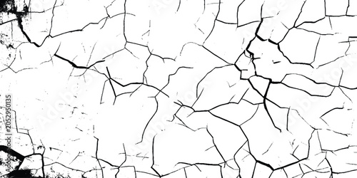 Tableau sur toile Minimal cracked texture with fine fracture lines on white surface, ideal for clean abstract backgrounds and subtle overlays