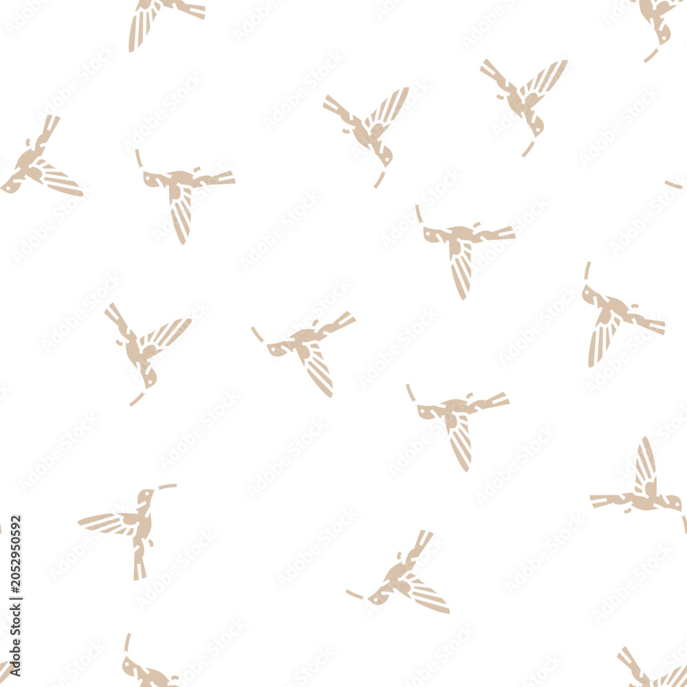 Obraz premium colibri bird vector glyph seamless pattern colibri bird sign illustration